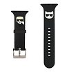 Ремешок силиконовый Lagerfeld Silicone Karl and Choupet heads для Apple Watch 42/44/45. Цвет: чёрный