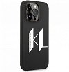 Чехол Lagerfeld для iPhone 14 Pro Liquid silicone Choupette body Hard. Цвет: чёрный