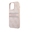 Чехол Guess для iPhone 13 Pro PU 4G Stripe printed logo hard. Цвет: розовый