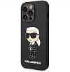 Чехол Lagerfeld для iPhone 14 Pro Max Liquid silicone NFT Karl Ikonik Hard (MagSafe). Цвет: чёрный