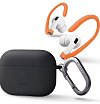 Чехол UNIQ NEXO для AirPods Pro 2, силикон с карабином и заушинами. Цвет: серый