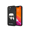 Чехол Lagerfeld для iPhone 13 PU Saffiano Karl's Head Hard. Цвет: чёрный