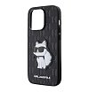 Чехол Lagerfeld для iPhone 14 Pro Max PU Saffiano Monogram NFT Choupette. Цвет: чёрный