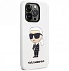 Чехол Lagerfeld для iPhone 14 Pro Liquid silicone NFT Karl Ikonik Hard. Цвет: белый