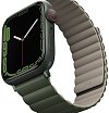 Ремешок силиконовый Uniq Revix reversible Magnetic для Apple Watch 44мм/42мм. Цвет: зелёный/бежевый