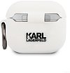 Чехол Lagerfeld Karl для AirPods 3 с кольцом, силикон. Цвет: белый