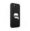 Чехол Lagerfeld для iPhone 13 Karl's head Patch (metal) Hard. Цвет: чёрный