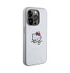 Чехол Hello Kitty PU Leather Kitty Asleep для iPhone 15 Pro. Цвет: серебристый