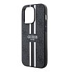 Чехол Guess для iPhone 13 Pro PU 4G Stripes hard (MagSafe). Цвет: чёрный