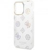 Чехол Guess для iPhone 14 Pro Max PC/TPU Peony glitter Electroplated camera Hard. Цвет: белый