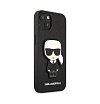 Чехол Lagerfeld для iPhone 13 PU Saffiano Ikonik Patch (metal) Hard. Цвет: чёрный