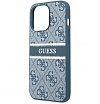 Чехол Guess для iPhone 13 PC/TPU Flower pattern Hard + Hand cord. Цвет: синий