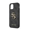 Чехол Guess для iPhone 12/12 Pro PU 4G Big metal logo Hard. Цвет: серый