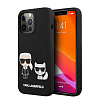 Чехол Lagerfeld для iPhone 13 Pro Max Liquid silicone Karl & Choupette. Цвет: чёрный