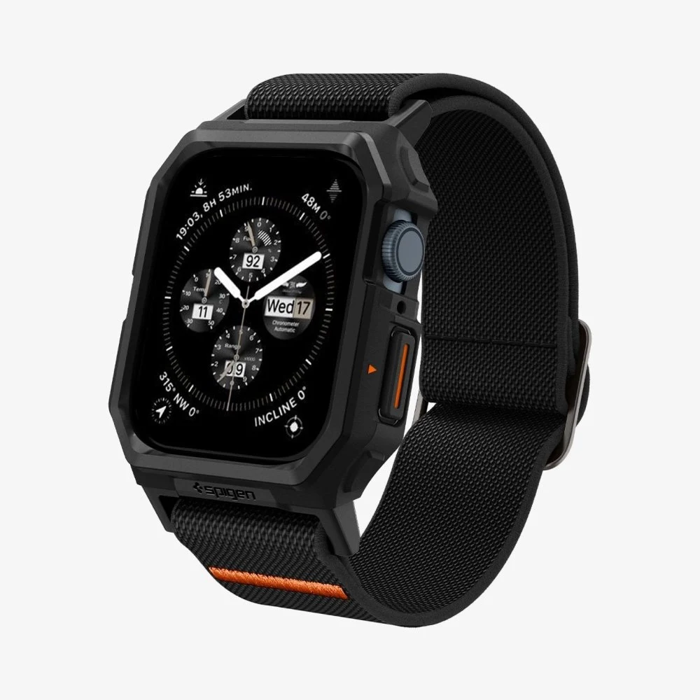 Ремешок и защитный чехол SPIGEN LITE FIT PRO для Apple Watch 44/45мм. Цвет: черный