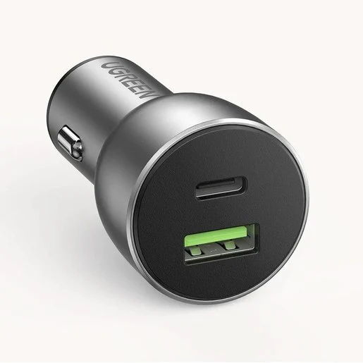 Автомобильное зарядное устройство UGREEN USB-C PD+USB-A QC 42.5W Fast Car Charger. Цвет: серый