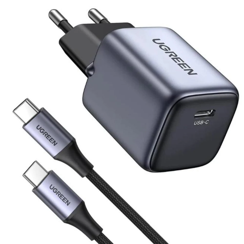 Сетевое зарядное устройство UGREEN CD319 Nexode Mini 30W USB-C GaN Fast Charger с кабелем 1м. Цвет: