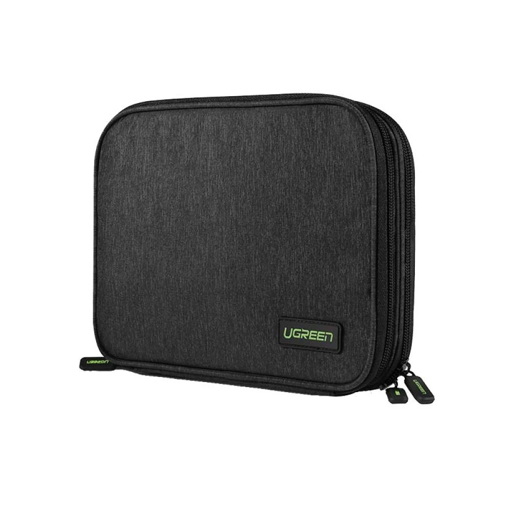 Органайзер UGREEN LP139 Storage Bag для кабелей, наушников, жестких дисков, смартфонов. Цвет: серый